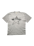 Originales Vintage Die Toten Hosen Roadcrew Shirt von der „Ewig währt am längsten“ Tour 1996. Graumeliertes Punkrock T-Shirt in der Frontansicht mit verwaschenem Stern- und Totenkopf-Print.