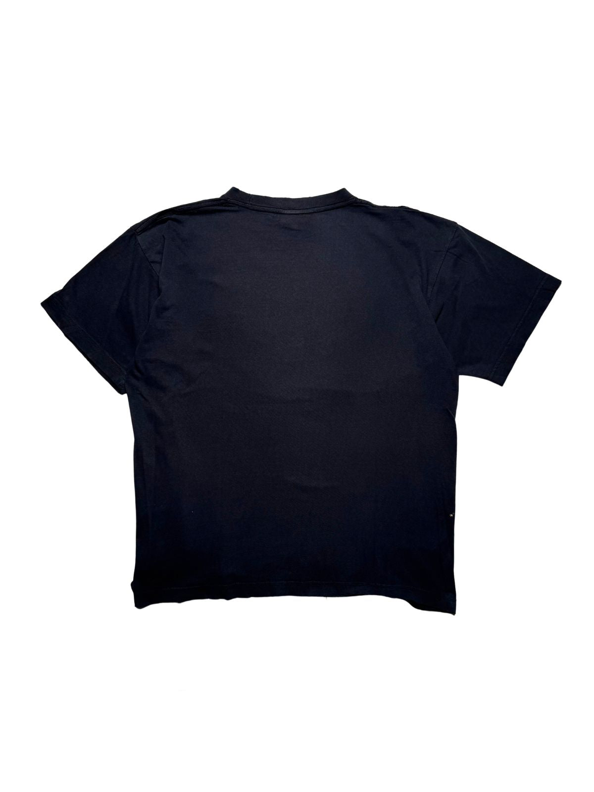 Rückseite des verwaschenen schwarzen Zündapp Vintage-Shirts von 1990 in der unbedruckten Gesamtansicht.