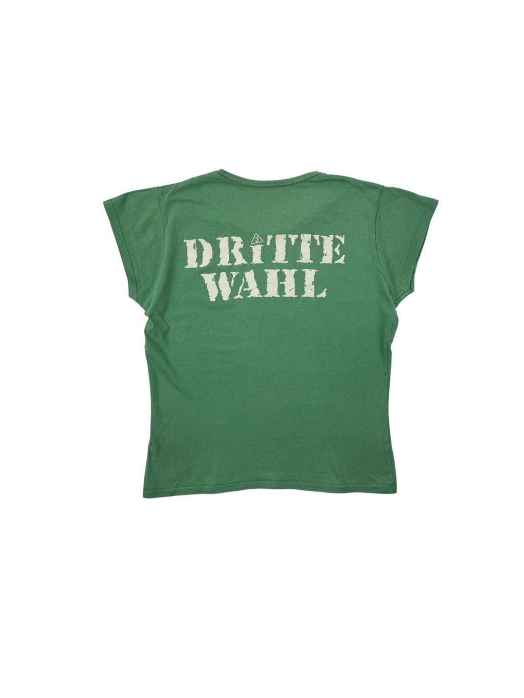 Rückseite des Dritte Wahl Band-Shirts im Y2K-Stil mit großem, weißem Logo-Schriftzug im markanten Stencil-Design.
