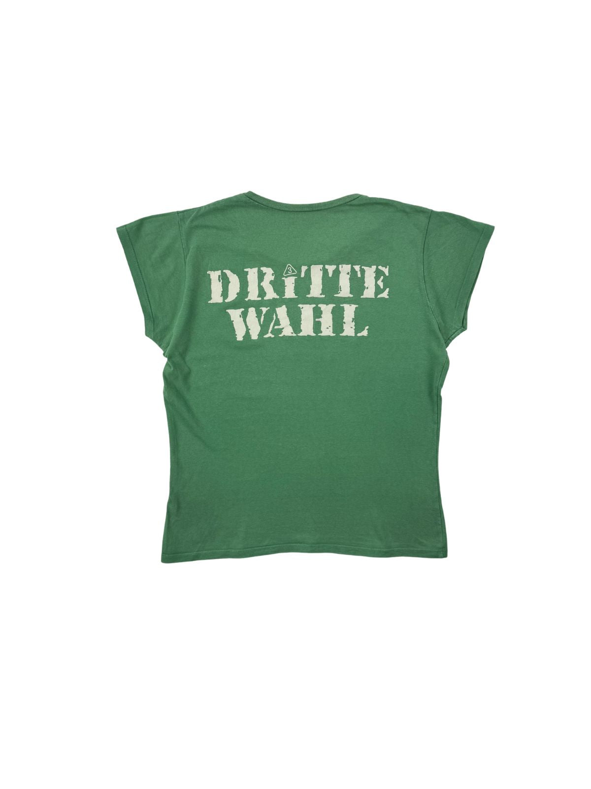 Rückseite des Dritte Wahl Band-Shirts im Y2K-Stil mit großem, weißem Logo-Schriftzug im markanten Stencil-Design.