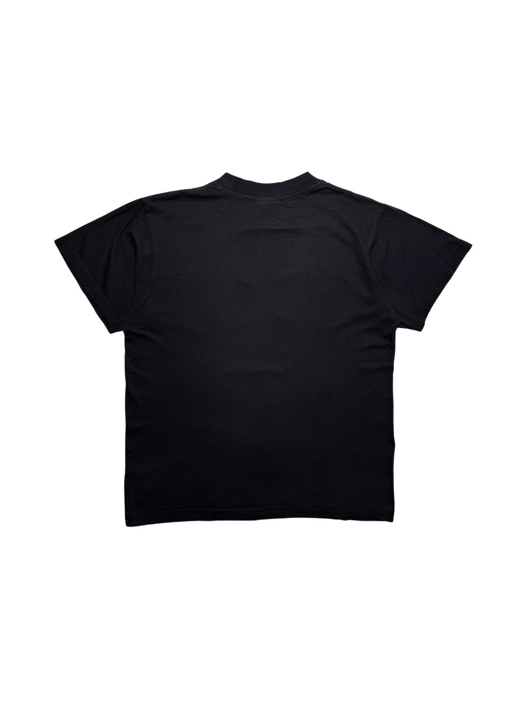 Rückseite des schwarzen Einstürzende Neubauten Vintage-Shirts in der unbedruckten Gesamtansicht.