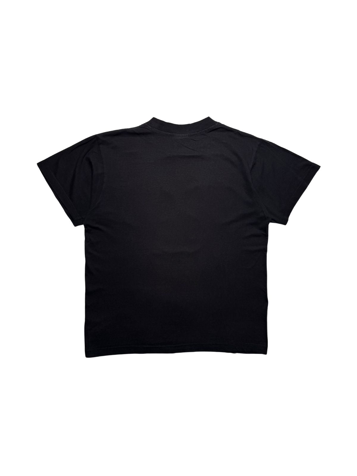 Rückseite des schwarzen Einstürzende Neubauten Vintage-Shirts in der unbedruckten Gesamtansicht.