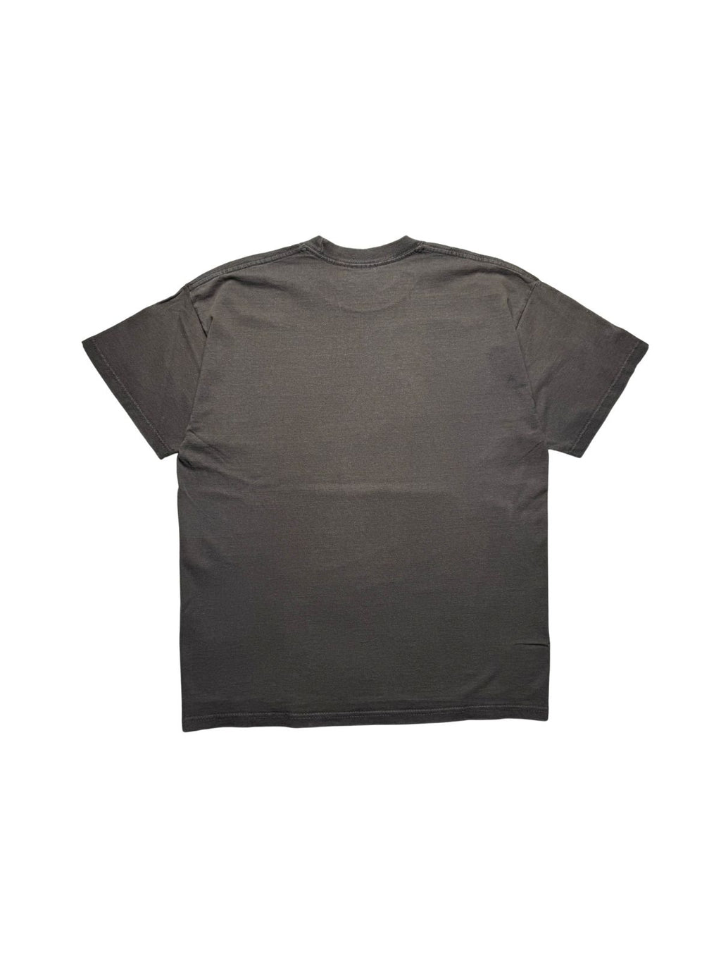Rückseite des ausgewaschenen Korn Vintage-Shirts in der unbedruckten Gesamtansicht mit natürlicher Fading-Patina.