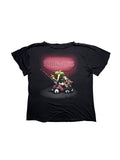Ausgewaschenes schwarzes Vintage Primus T-Shirt von 1993 zur EP „Miscellaneous Debris“ in der Gesamtansicht mit abgeschnittenen Ärmeln und ungesäumtem Kragen.