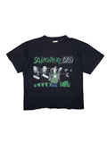 Originales Vintage Deutschpunk-Merchandise T-Shirt zum legendären Punk-Sampler „Schlachtrufe BRD III“ von 1994. Schwarzes Band-Shirt in der Frontansicht mit ikonischem, grün-weißem Cover-Motiv.