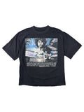 Vorderseite eines schwarzen The Doors Vintage Band-Shirts aus den 90ern mit dem „Absolutely Live“ Grafikprint von Jim Morrison.